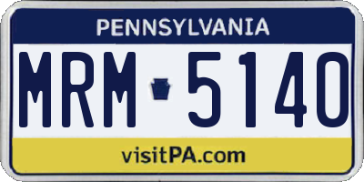 PA license plate MRM5140