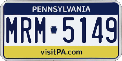 PA license plate MRM5149