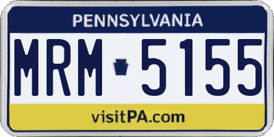 PA license plate MRM5155