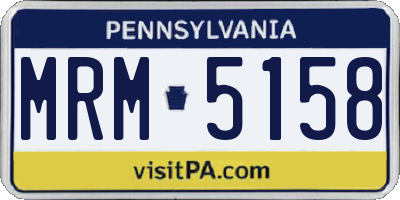 PA license plate MRM5158