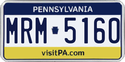 PA license plate MRM5160