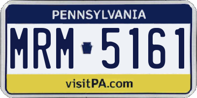 PA license plate MRM5161