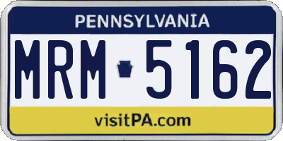 PA license plate MRM5162