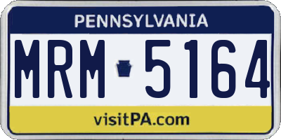 PA license plate MRM5164