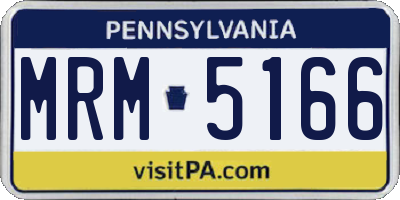 PA license plate MRM5166