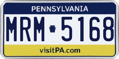 PA license plate MRM5168