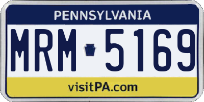 PA license plate MRM5169