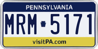 PA license plate MRM5171