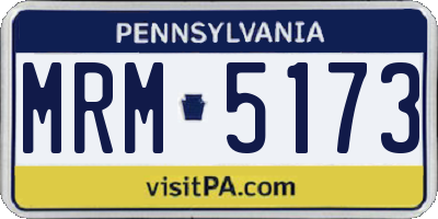 PA license plate MRM5173