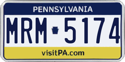 PA license plate MRM5174