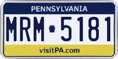 PA license plate MRM5181