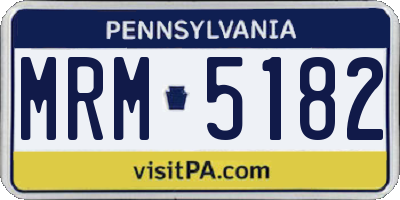 PA license plate MRM5182