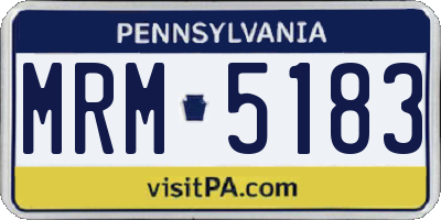PA license plate MRM5183