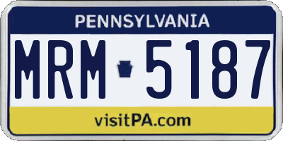PA license plate MRM5187