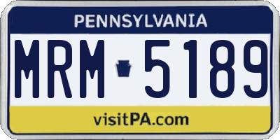 PA license plate MRM5189