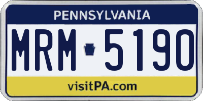 PA license plate MRM5190