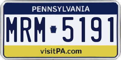 PA license plate MRM5191