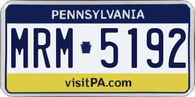 PA license plate MRM5192