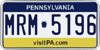 PA license plate MRM5196