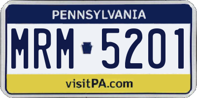 PA license plate MRM5201