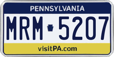 PA license plate MRM5207
