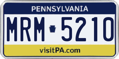 PA license plate MRM5210