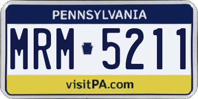 PA license plate MRM5211