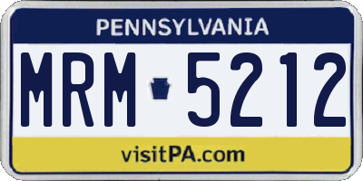 PA license plate MRM5212