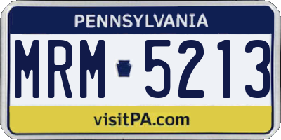PA license plate MRM5213