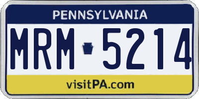 PA license plate MRM5214