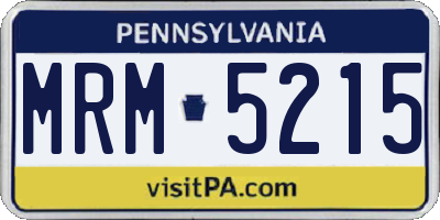 PA license plate MRM5215