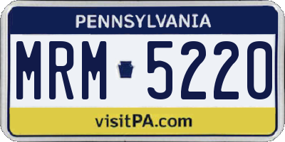 PA license plate MRM5220