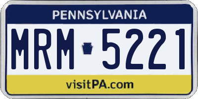 PA license plate MRM5221