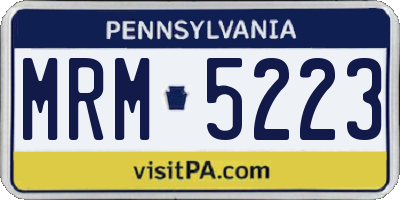 PA license plate MRM5223