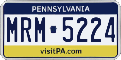PA license plate MRM5224