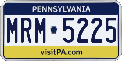 PA license plate MRM5225