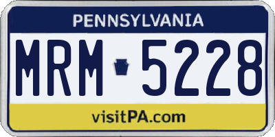 PA license plate MRM5228