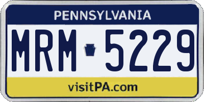 PA license plate MRM5229