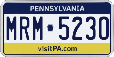 PA license plate MRM5230