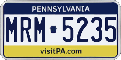 PA license plate MRM5235