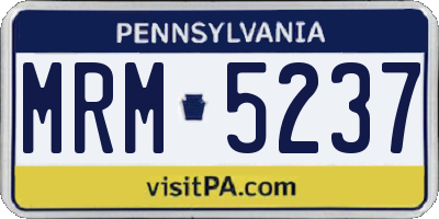 PA license plate MRM5237
