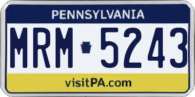 PA license plate MRM5243