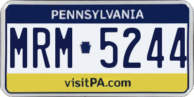 PA license plate MRM5244