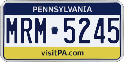 PA license plate MRM5245