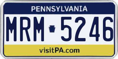 PA license plate MRM5246