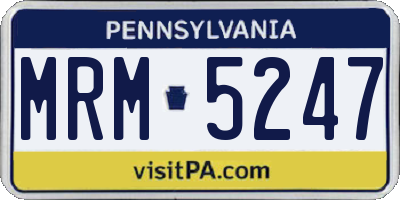 PA license plate MRM5247