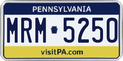 PA license plate MRM5250
