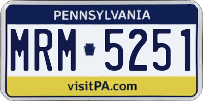 PA license plate MRM5251