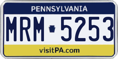 PA license plate MRM5253