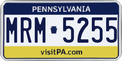 PA license plate MRM5255